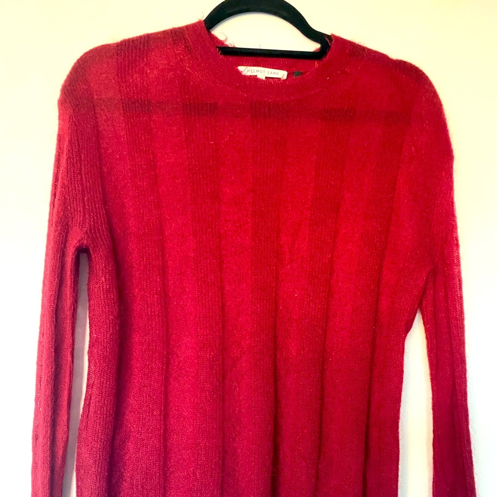 Red Wool Helmut Lang Sweater